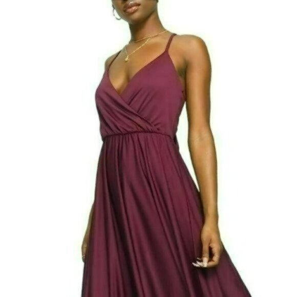 NWT ASOS Wrap Front Cami Straps Tie Back Maxi Dress - Picture 6 of 8